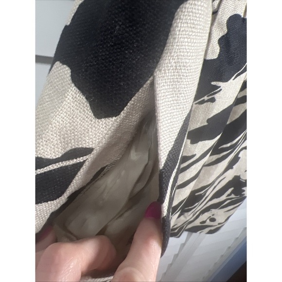 Michael Kors 100% Linen Abstract Sleeveless Shift Dress Size 12 Khaki & Black - Picture 4 of 9